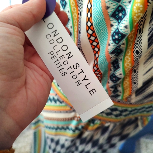 NWT size 16P London Style Collection Petites geometric pattern maxi dress - Picture 11 of 11